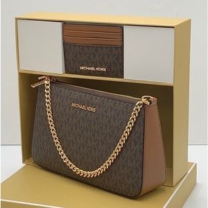 Michael Kors Giftable Boxed Items Set Pochette Crossbody Bag + Card Wallet